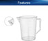 Bettomshin 3000ml Metric Straight Shape Plastic Graduated Beaker with Handle, Transparent Lab Measuring Cup