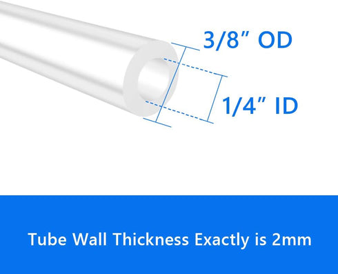 1/4" 3/8" (26.25 Quickun Pure Silicone Tubing, ID x OD High Temp Food Grade Tube Pure Silicone Hose Tube for Home