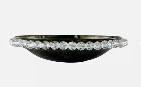 Generic 4 0.4 1" 7 x Wall Sconce BOBECHE Beaded Edge Hole Silver Connector Pin Brown