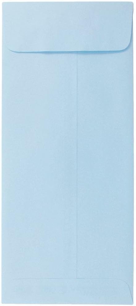 JAM PAPER #10 Policy Business Premium Envelopes, 4 1/8 x 9 1/2, Pastel Baby Blue, 50/Pack