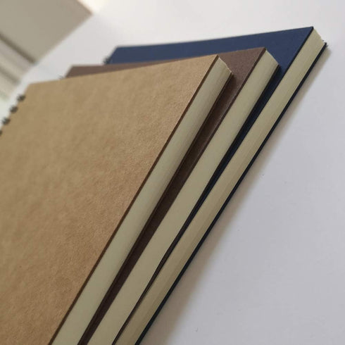 Spiral Notebook/Spiral Journal, B5 Hard Kraft Cover, 70 Sheets (140 Pages), 10.5" x 7.3", 3 Notebooks Per Pack