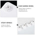 8pcs Set Cabilock Adhesive Storage Box Sliding Wheels White Steel Ball Bearing Casters for Furniture Cart Trash Bin