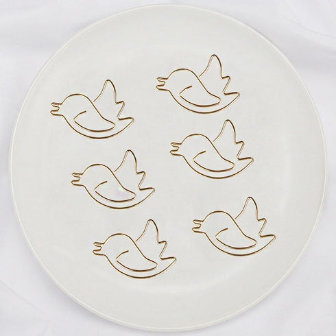 Cute Gold Bird Shape Paper Clips, 50 Pcs Creative Decoration Animal Shaped Paperclip for Organizing