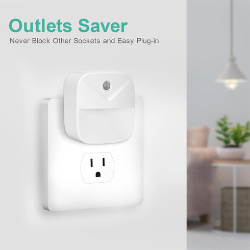 YRWXZYO 6 Pack Night Light Plug in, Warm White LED Nightlights with Smart Dusk to Dawn Sensor, Plug into Wall