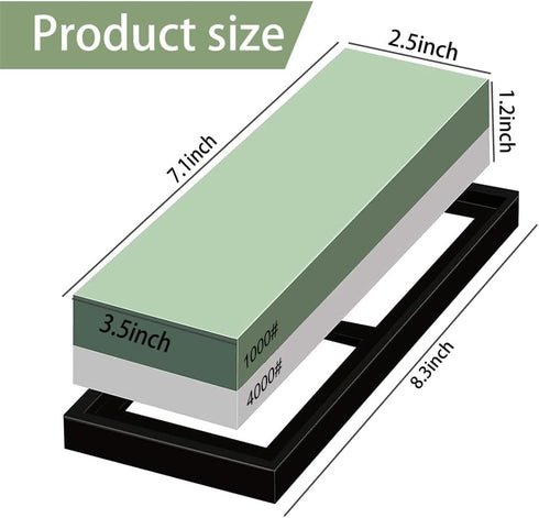 Whetstone Sharpening Stone 1000/4000 Grit Professional Kitchen Knife Sharpener Kit Wet Stones for Kitchen Knives,Pocket Knife,Blades,Scissors, Gardening Tool by CUNQN