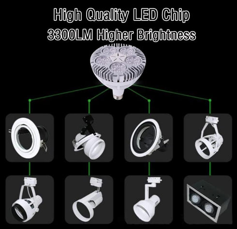 45W PAR38 30pcs LEDs Warm White Spotlight Bulb, E27 Project Tracking Light, 24 Degree Beam