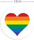 Rainbow Heart Stickers, 500 Colorful Gay Pride Stickers, 1.5" Circle Pride Heart Labels