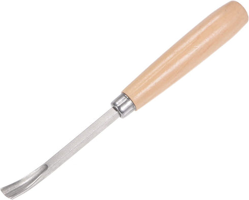 uxcell Wood Chisels Carving Knife, 10mm Chrome Plated 45# Carbon Steel Curved Half-round Tip, 165mm (6.5-Inch)