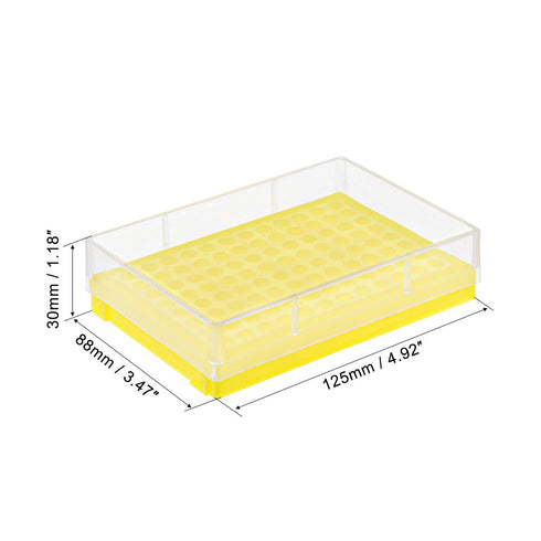 uxcell Centrifuge Tube Rack Storage Box 96-Well Polypropylene Holder for 0.2ml Microcentrifuge Tubes, Vials, Samples 5mm Hole Dia 2Pcs