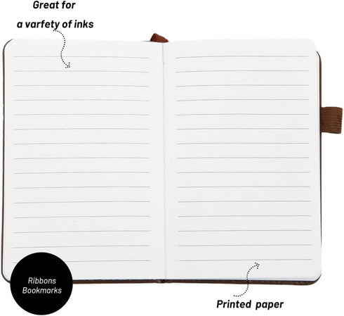 Small Pocket Notebook: Mini Leather Journal in Black