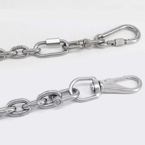 2-Pack M5 Swivel Eye Snap Hook 304 Stainless Steel Multi-Use Spring Snap Hook for Boat Marine Pet Chains