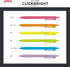 Zebra Click Bright Highlighter, 6 Colors WKS30-6C