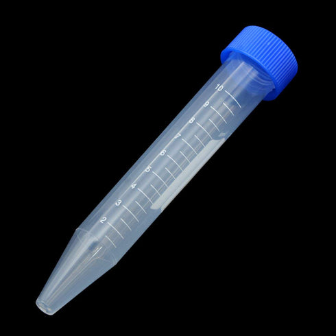 Sterile Centrifuge Tubes 10ml/0.33oz Plastic Conical Bottom Tube with White Graduated Marks and Blue Screw Cap Cover Clear, 100 Pcs