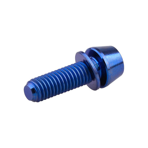 Titanium Ti Allen Hex M5x16 18mm Tapered Head Bolt with Washer Screw for Bicycle Stem Parts, Pack of 6