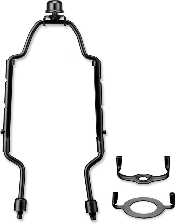Adjustable Lamp Shade Harp Holder Kit, 8 9 10 Inch for Table and Floor Lamps, Heavy Duty Bracket with Adapter