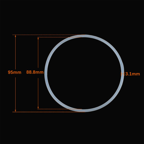 X AUTOHAUX Silicone O-Rings, White, Pack of 10, 95mm OD 88.8mm ID 3.1mm Width VMQ Seal Gasket for Pipe Repair