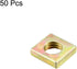uxcell Square Nuts M6x10mmx3mm, Yellow Zinc Plated Metric Coarse Thread Assortment Kit, 50 Pcs