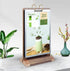 Rikyo A5 6 Pages-12 (6x8") Walnut Wood Sign Holder Vertical Table Card Flip Display Sides,T Double Sided Flyer Display