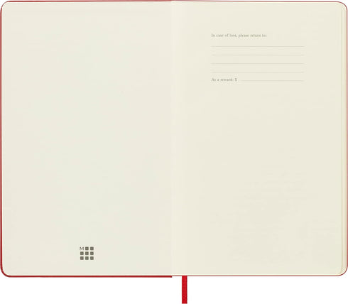 Moleskine Classic Notebook, Large, Dotted, Red Scarlet, Hard Cover, 5 x 8.25