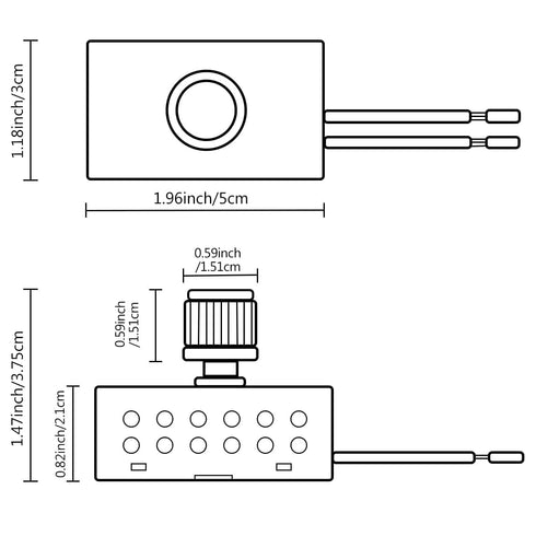 Zing Ear ZE-03A Dimmer Switch 120VAC 240VAC 300W MAX for Table Lamps, Floor Lights, Dimmable LED, Easy to Install.