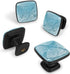 Ocean Decorative Cabinet Knobs, Elegant 1.2" ABS Glass Square Black Handles for Home Kitchen Bedroom Decor
