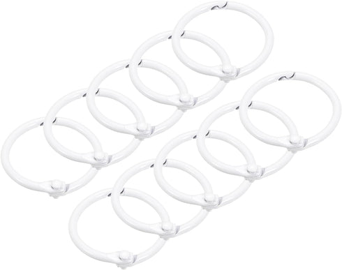 uxcell Loose-Leaf Binder Rings - 45mm/1.8" Metal Book Ring Key Holder for Home, Office Supplies, White, 10 Pack