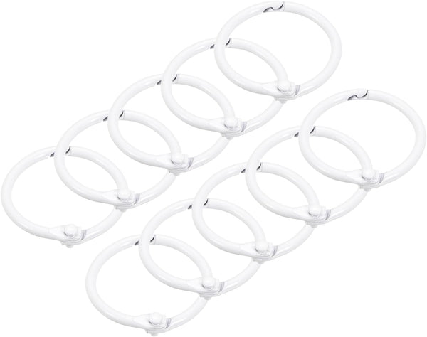 uxcell Loose-Leaf Binder Rings - 45mm/1.8" Metal Book Ring Key Holder for Home, Office Supplies, White, 10 Pack