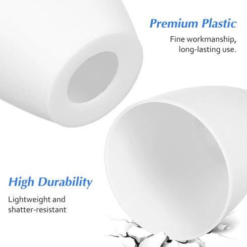 2pcs NOLITOY White Plastic Lamp Shades Middle Easy Installation Lamp Covers for Socket Desk Home Hotel Use