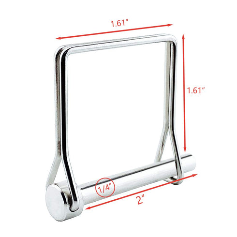 2 Pack Square PTO Pin, Shaft Locking Pin, Safety Coupler Pin 1/4" x 1.97" (6.3mm x 50mm), Marine Grade Stainless Steel
