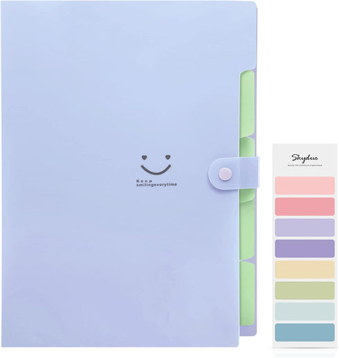 SKYDUE A4 Letter Paper Expanding File Folder, Accordion Document Organizer (Purple)