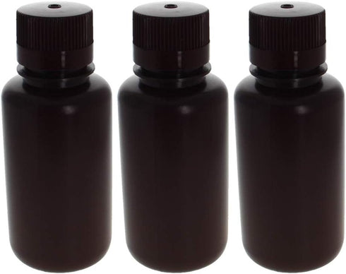 Othmro 3Pcs Lab Chemical Reagent Bottles, 250ml/8.5oz Small Mouth Square Sample Storage Containers