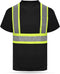 HYCOPROT High Vis Reflective T Shirt, Short Sleeve Safety Mesh Quick Dry Shirts (Black, Large)