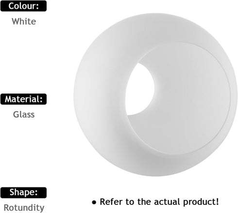 WEIYOUDJ 5.9 Inch E26 1-5/8 Inch White Glass Globe Shade Fixture Replacement, Diameter, Base Fitter, double hole Glass