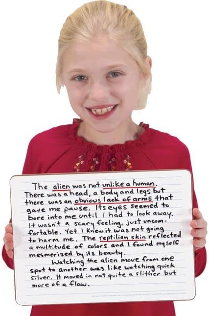 Really Good Stuff Two-Sided Intermediate Lined Write Again Dry Erase Boards for Classroom Use
