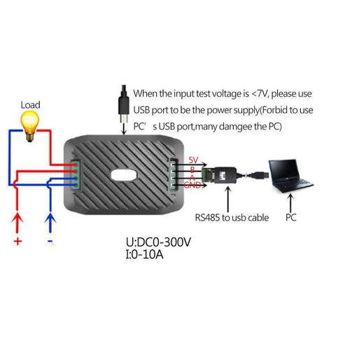 PZEM-003 DC Power Meter, Voltage, Current, Power Consumption Analyzer with USB to 485 Module