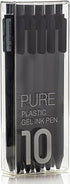 czxwyst Soft Touch Retractable Gel Ink Pens, 0.5mm Fine Point (Black Color 10-Pack)