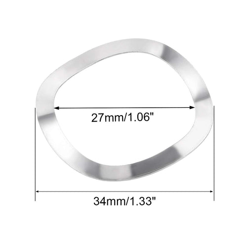 uxcell 10Pcs 304 Stainless Steel Wave Spring Washer for Screw Bolt, 1.06" x 1.34" x 0.02"