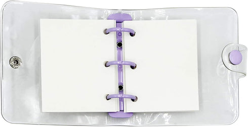 Cute 3-Ring Binder Cover Notebooks Mini Clear Transparent PVC Cover Protector Notebook Snap Button Closure Loose Leaf Folder DIY Journal Notebook with Insert Paper by ANKOMINA