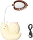 5V 0.6-3W FTVOGUE LED Desk Lamp with Pen Holder, Cartoon Snail Design, Rechargeable Flexibility, Warm White Light