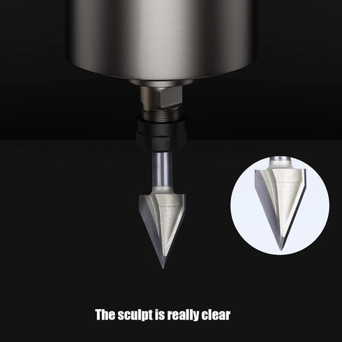 1PC Router Bits 45 Degree V Groove Bit, 1/4 Inch Shank Cutting Tool, 19/32 Inch Cutting Dia for Woodworking