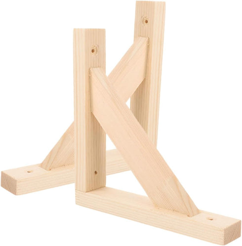 Balacoo 2pcs Solid Wood Triangle Shelf Brackets 20x20cm Heavy Duty Wall Shelf