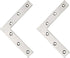 Tiberham Flat L Shaped Corner Bracket, 2Pcs 120 x 120 mm Stainless Steel