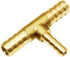 Joywayus Barb Reducer 3/8"x 1/4"x 3/8" ID Hose, Reducing Tee 3 Way Union Brass Fitting for Water/Fuel/Air
