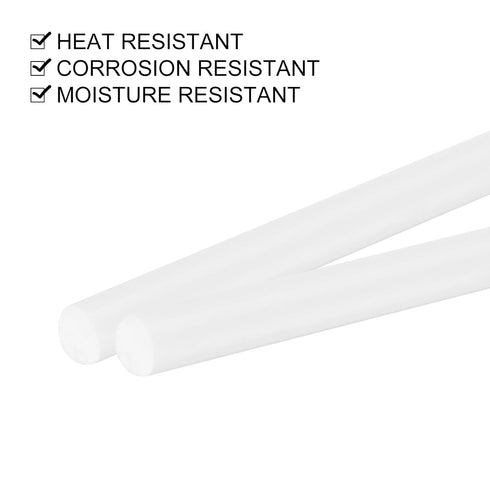 uxcell 10 Pcs White Plastic Rods, 5 x 250mm ABS Styrene Round Solid Bar for DIY Model Building