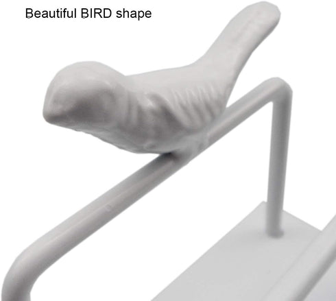 Enyuwlcm Metal Desktop Card Holder - Decorative Business Card Display Stand for Countertop (White, 1 Pack)