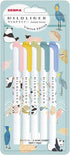 Zebra Mildliner WKT7-AS-5C-B Highlighter, Set of 5 Colors, Animal