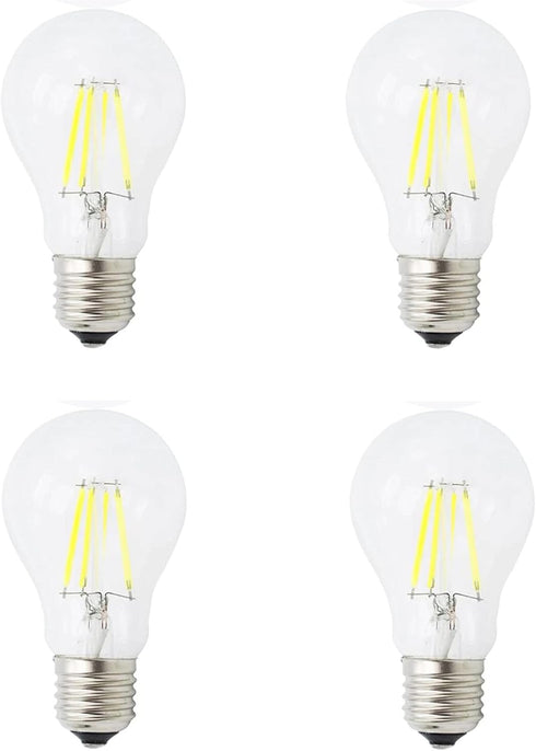 A19 4W Dimmable LED Edison Bulbs, A60 E26/E27 Base, 40W Equivalent, Daylight White 6500K, 4 Pack