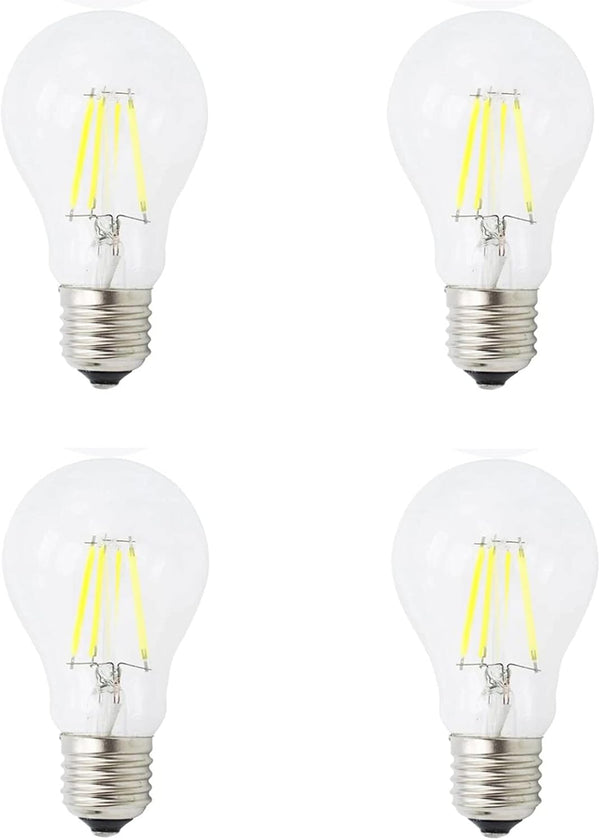A19 4W Dimmable LED Edison Bulbs, A60 E26/E27 Base, 40W Equivalent, Daylight White 6500K, 4 Pack