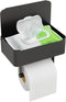 JUYSON Toilet Paper Holder with Shelf, Flushable Wipes Dispenser Fits for Bathroom