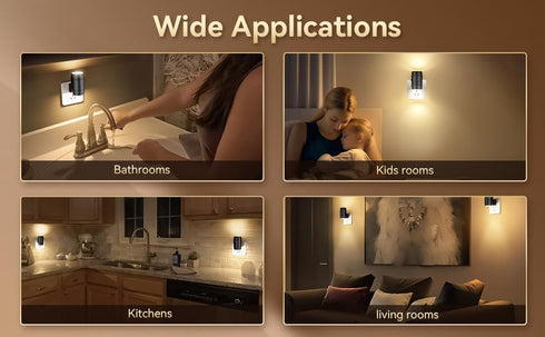 Generic 270 Smart Light Sensor Plug-in Night Light | Brightness Adjustable | Rotation | Automatic Induction |